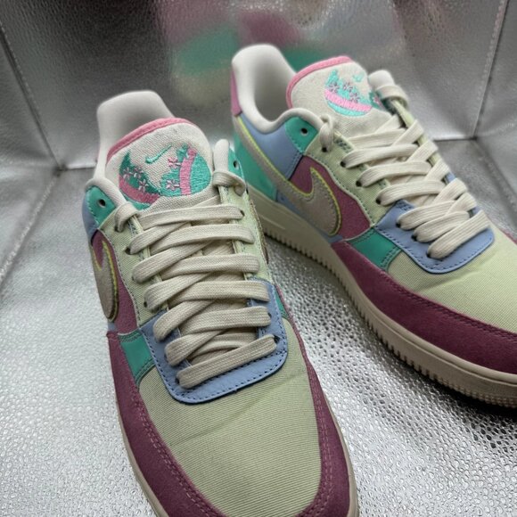 Size 8 Nike‎ Air Force 1 Low Spring Patchwork Mens Multicolor Sneaker AH8462-400 - Picture 3 of 12